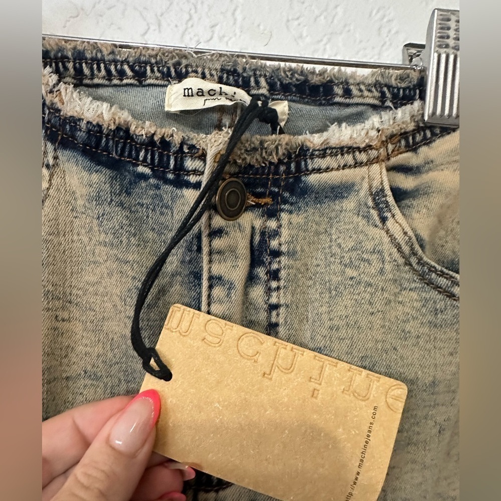 Machine Straight Leg Yellow Wash Denim Jeans - Size 1 NWT - Picture 3 of 6